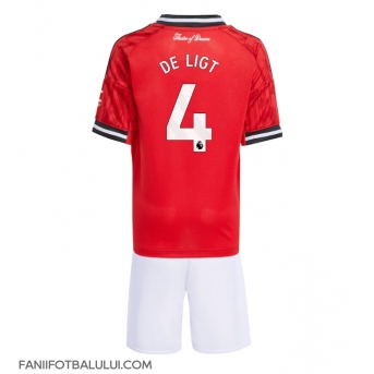 Manchester United Matthijs de Ligt #4 Echipament de Fotbal Replică 2025-26 Copii Acasa (+ Șorturi)